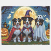Rough Collie Dogs Pumpkin Halloween Funny Fleecedecke (Vorderseite (Horizontal))