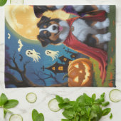 Rough Collie Dogs Pumpkin Halloween Funny Geschirrtuch (Gefaltet)