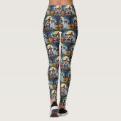 Rough Collie Dogs Pumpkin Halloween Funny Leggings (Rückseite)