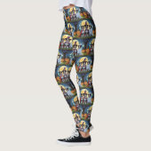 Rough Collie Dogs Pumpkin Halloween Funny Leggings (Links)