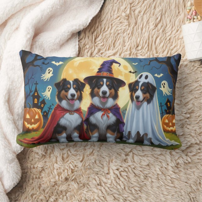 Rough Collie Dogs Pumpkin Halloween Funny Lendenkissen (Decke)