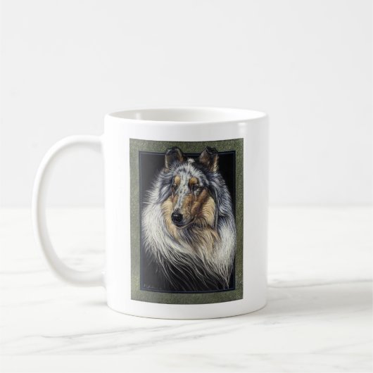 Rough Collie Fine Art von Locarno Kaffeetasse (Links)