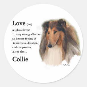 Rough Collie Geschenke Runder Aufkleber