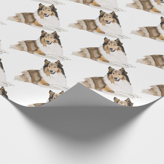 Rough Collie Geschenkpapier (Ecke)