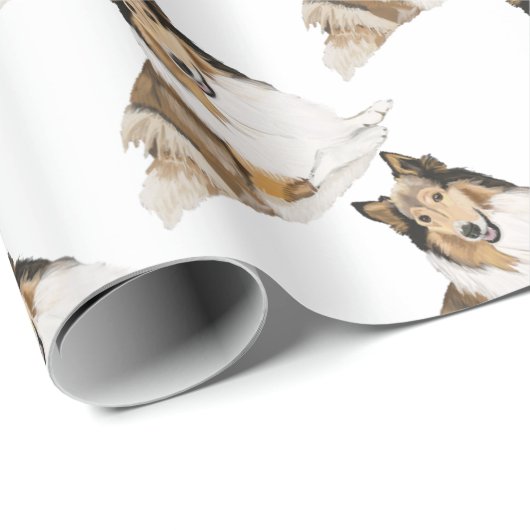 Rough Collie Geschenkpapier (Rolleneckpunkt)
