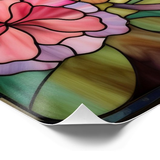 Rough Collie Glass Window Poster (Ecke)