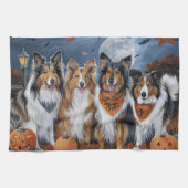 Rough Collie Halloween Spooky Geschirrtuch (Horizontal)