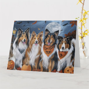 Rough Collie Halloween Spooky Karte
