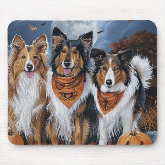 Rough Collie Halloween Spooky Mousepad (Vorne)