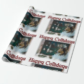 Rough Collie Happy Collidays Weihnachten Geschenkpapier (Ungerollt)