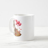 Rough Collie Heart Balloon Happy Valentine Day Dog Kaffeetasse (Vorderseite Links)