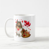 Rough Collie Heart Balloon Happy Valentine Day Dog Kaffeetasse (Links)