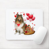 Rough Collie Heart Balloon Happy Valentine Day Dog Mousepad (Mit Mouse)