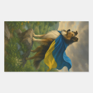 Rough Collie Held Rechteckiger Aufkleber