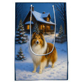 Rough Collie Holiday  Mittlere Geschenktüte (Rückseite)