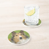 Rough Collie, Hund Getränkeuntersetzer (Seite)