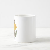 Rough Collie Hund mit Daffodil-Blume personalisier Kaffeetasse (Mittel)
