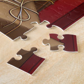 Rough Collie Hund mit Weihnachtsgeschenken Kamin Puzzle (Seite)