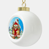 Rough Collie Hund mit Weihnachtsgeschenken Keramik Kugel-Ornament (Rechts)