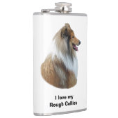 Rough Collie Hundeportrait Foto Flachmann (Rechts)