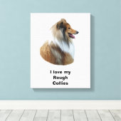 Rough Collie Hundeportrait Foto Leinwanddruck (Insitu (Holzboden))