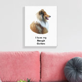 Rough Collie Hundeportrait Foto Leinwanddruck (Insitu (Wohnzimmer))