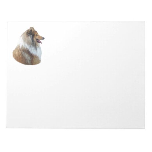 Rough Collie Hundeportrait Foto Notizblock (Vorderseite)
