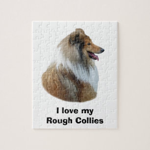 Rough Collie Hundeportrait Foto Puzzle