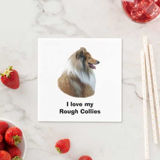 Rough Collie Hundeportrait Foto Serviette (Beispiel)
