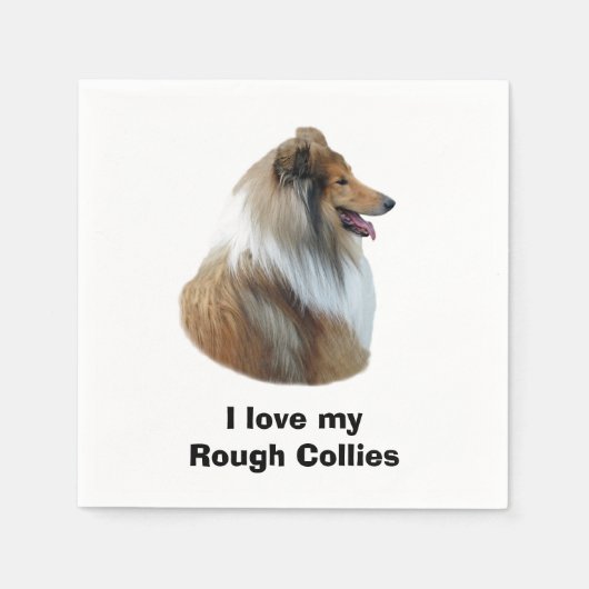Rough Collie Hundeportrait Foto Serviette (Vorderseite)