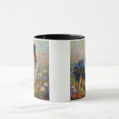 Rough Collie im Bereich der Blume - Impressionist Tasse (Zentrum)