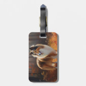 Rough Collie im Herbst Leaves Fall Inspiriert Gepäckanhänger (Rückseite vertikal)