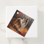 Rough Collie im Herbst Leaves Fall Inspiriert Geschenkanhänger (Beispiel)