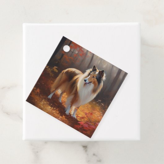 Rough Collie im Herbst Leaves Fall Inspiriert Geschenkanhänger (Beispiel)