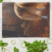 Rough Collie im Herbst Leaves Fall Inspiriert Geschirrtuch (Gefaltet)