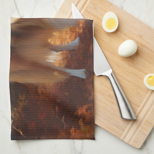 Rough Collie im Herbst Leaves Fall Inspiriert Geschirrtuch (Viertel Falte)