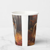 Rough Collie im Herbst Leaves Fall Inspiriert Pappbecher (Links)