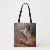 Rough Collie im Herbst Leaves Fall Inspiriert Tasche (Vorderseite)