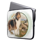 Rough Collie Keeper vom Schafe Laptopschutzhülle (Vorderseite Links)