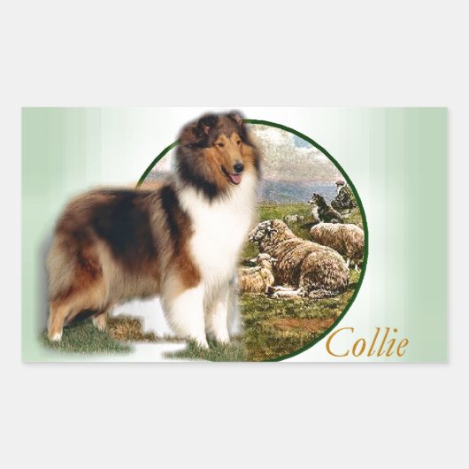 Rough Collie Keeper vom Schafe Rechteckiger Aufkleber (Vorderseite)