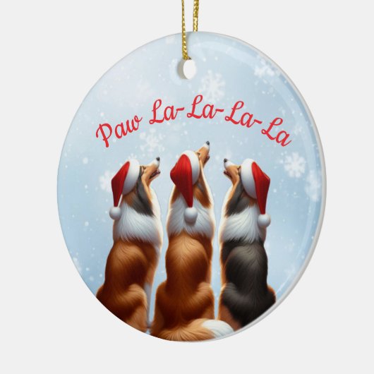 Rough Collie  Keramik Ornament (Links)
