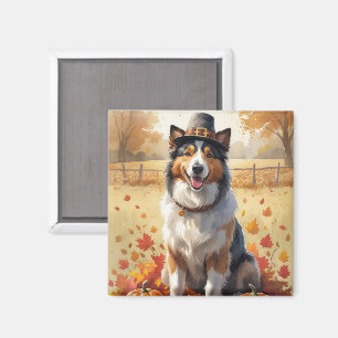 Rough Collie lässt Erntedank Art Magnet