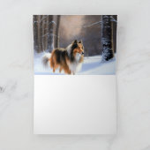 Rough Collie Let It Snow Weihnachten Karte (Innenseite)
