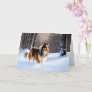 Rough Collie Let It Snow Weihnachten Karte