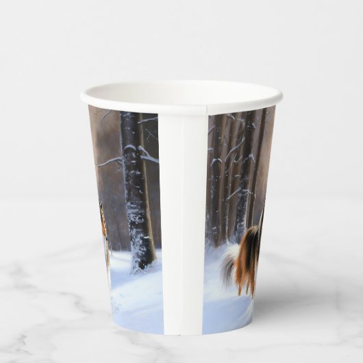 Rough Collie Let It Snow Weihnachten Pappbecher (Rechts)