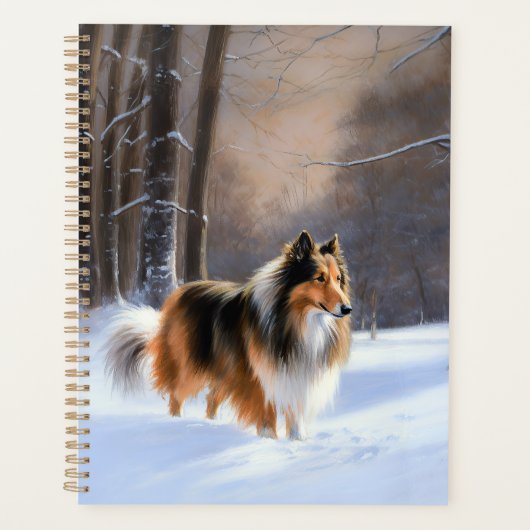 Rough Collie Let It Snow Weihnachten Planer (Vorderseite)
