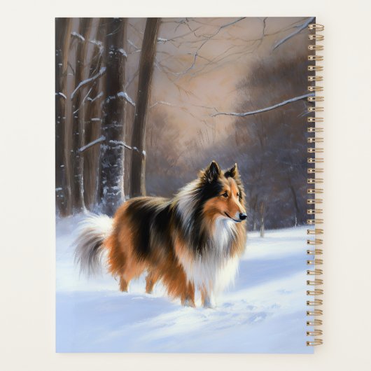 Rough Collie Let It Snow Weihnachten Planer (Rückseite)
