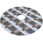 Rough Collie Let It Snow Weihnachten Polyester Weihnachtsbaumdecke (Schrägansicht)