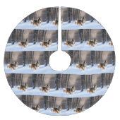 Rough Collie Let It Snow Weihnachten Polyester Weihnachtsbaumdecke (Vorderseite)