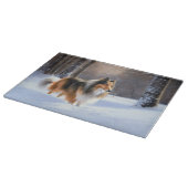 Rough Collie Let It Snow Weihnachten Schneidebrett (Ecke)